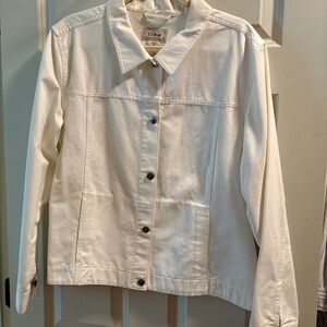 Classic LL Bean Creamy White Denim Jacket Women’s Size XL